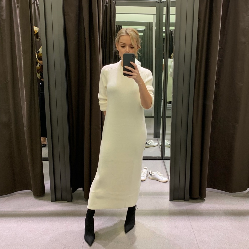 ZARA knit dress off white size S